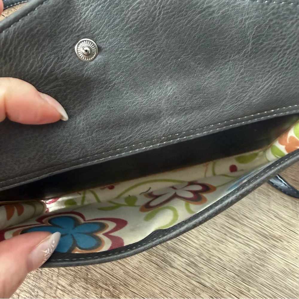 ESPE Vegan Leather Crossbody Convertible Clutch Bag Detachable Strap Leaf Wallet - Picture 5 of 14